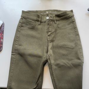 Army green high waist MiH jeans